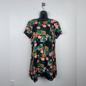 La DoubleJ Women Mini Swing Silk Dress Giungla Size Large